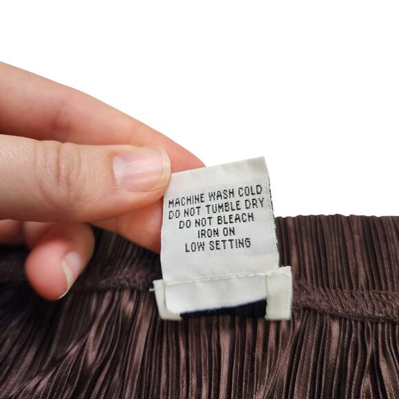 BonWorth Womens Vintage Pleated Slinky Midi Skirt Size Small Petite Brown A Line - Picture 8 of 11